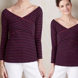 Anthropologie Deletta Marin Off The Shoulder Top